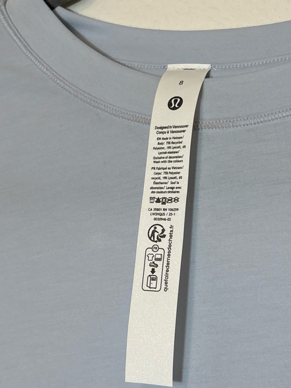 lululemon athletica Pale Blue Jersey Training Short Sleeve - Picture 4 of 5